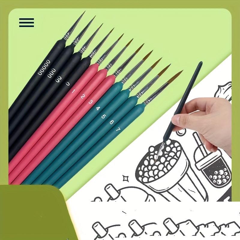 11pcs Micro Hook Line Pen Watercolor Extra Fine Hand painted Pen Set