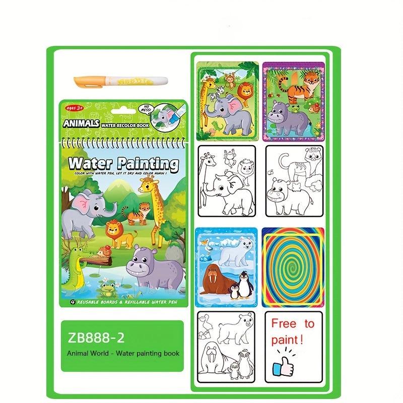 Reusable Water Painting Book for Kids - Kindergarten Puzzle Painting Book