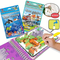 Reusable Water Painting Book for Kids - Kindergarten Puzzle Painting Book