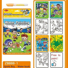 Reusable Water Painting Book for Kids - Kindergarten Puzzle Painting Book