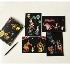 4pcs Scratch Art For Kids House Fairy Tales Rainbow Scratch Paper