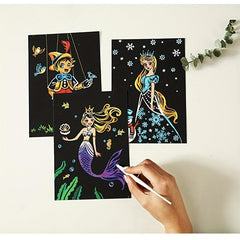 4pcs Scratch Art For Kids House Fairy Tales Rainbow Scratch Paper