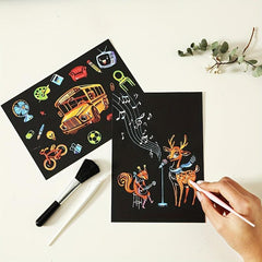 4pcs Scratch Art For Kids House Fairy Tales Rainbow Scratch Paper