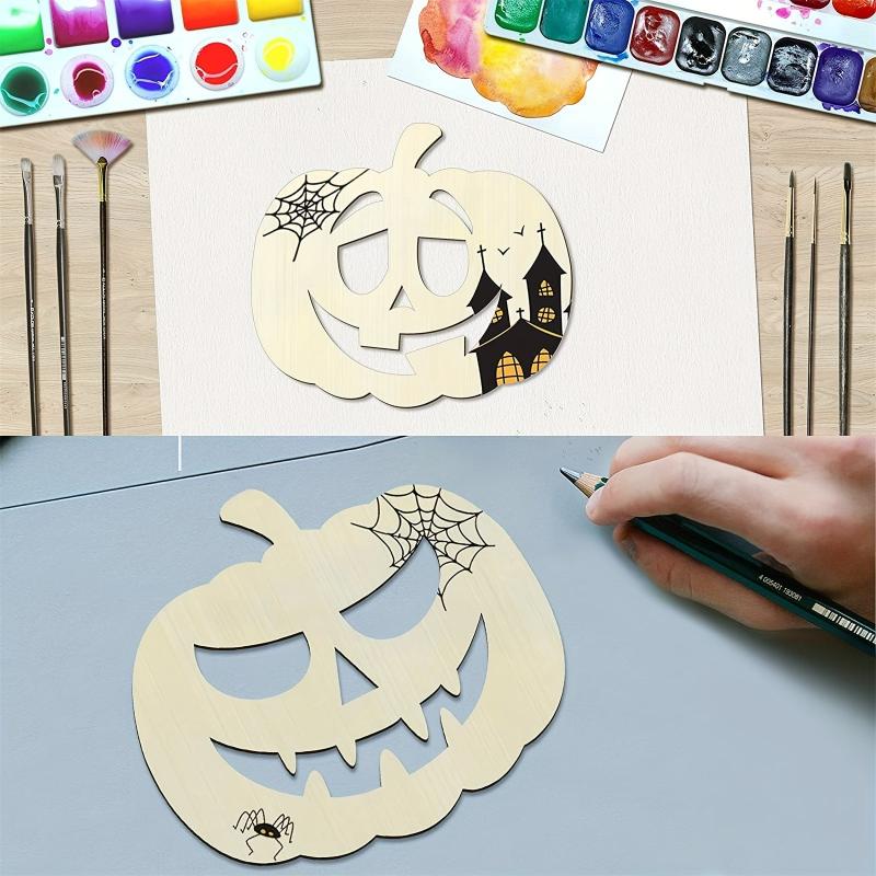 Wooden Pumpkin Cutout DIY Blanks for Halloween Thanksgiving Fall