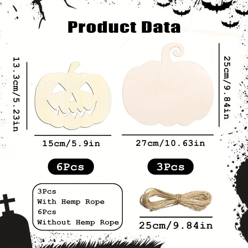 Wooden Pumpkin Cutout DIY Blanks for Halloween Thanksgiving Fall