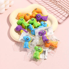 4pcs Dinosaur Shaped Eraser Halloween Christmas Thanksgiving Gift