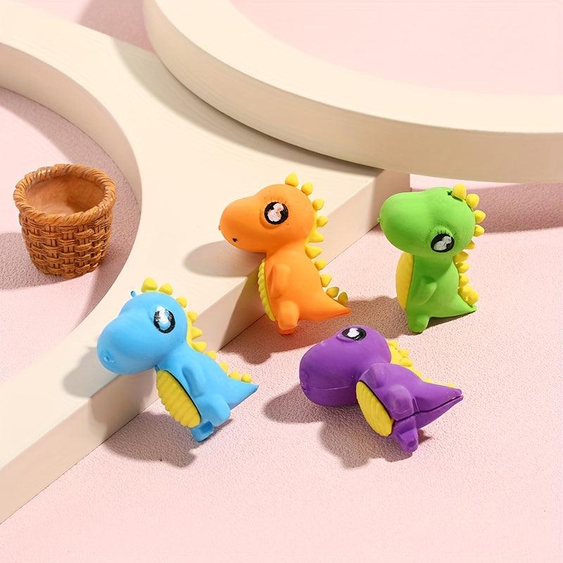 4pcs Dinosaur Shaped Eraser Halloween Christmas Thanksgiving Gift