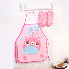 2pcs Kids Cartoon Painting Aprons Waterproof Anti-dress Baby Coverall Bibs