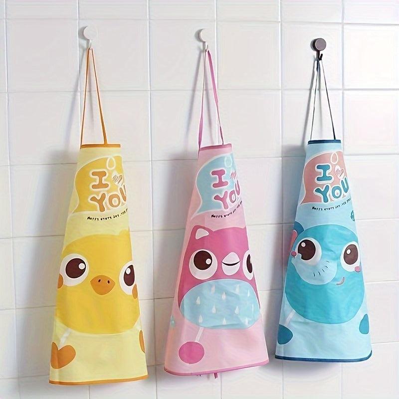 2pcs Kids Cartoon Painting Aprons Waterproof Anti-dress Baby Coverall Bibs