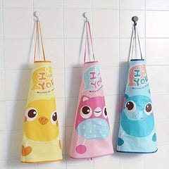 2pcs Kids Cartoon Painting Aprons Waterproof Anti-dress Baby Coverall Bibs