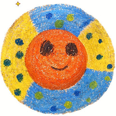 Kindergarten DIY Graffiti Straw Hats Decoration Pendants
