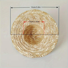 Kindergarten DIY Graffiti Straw Hats Decoration Pendants