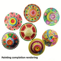 Kindergarten DIY Graffiti Straw Hats Decoration Pendants