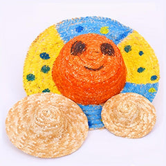 Kindergarten DIY Graffiti Straw Hats Decoration Pendants