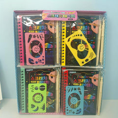 12pcs Kids Scratch off Sticky Notes Coloring Book Set