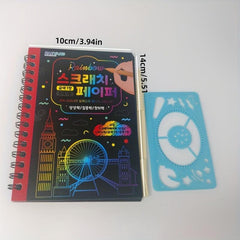 12pcs Kids Scratch off Sticky Notes Coloring Book Set