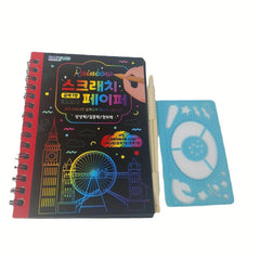 12pcs Kids Scratch off Sticky Notes Coloring Book Set