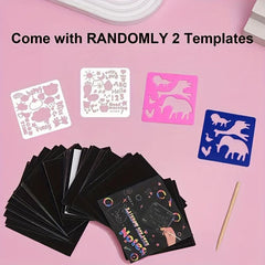 100pcs Magic Scraping Paper Craft Kit DIY Party Favor Games
