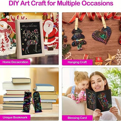 100pcs Magic Scraping Paper Craft Kit DIY Party Favor Games