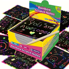 100pcs Magic Scraping Paper Craft Kit DIY Party Favor Games