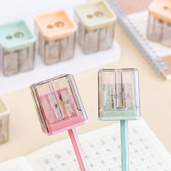 4pcs Geometric Shape Pen Sharpener Pencil Sharpener