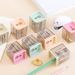 4pcs Geometric Shape Pen Sharpener Pencil Sharpener