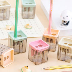4pcs Geometric Shape Pen Sharpener Pencil Sharpener