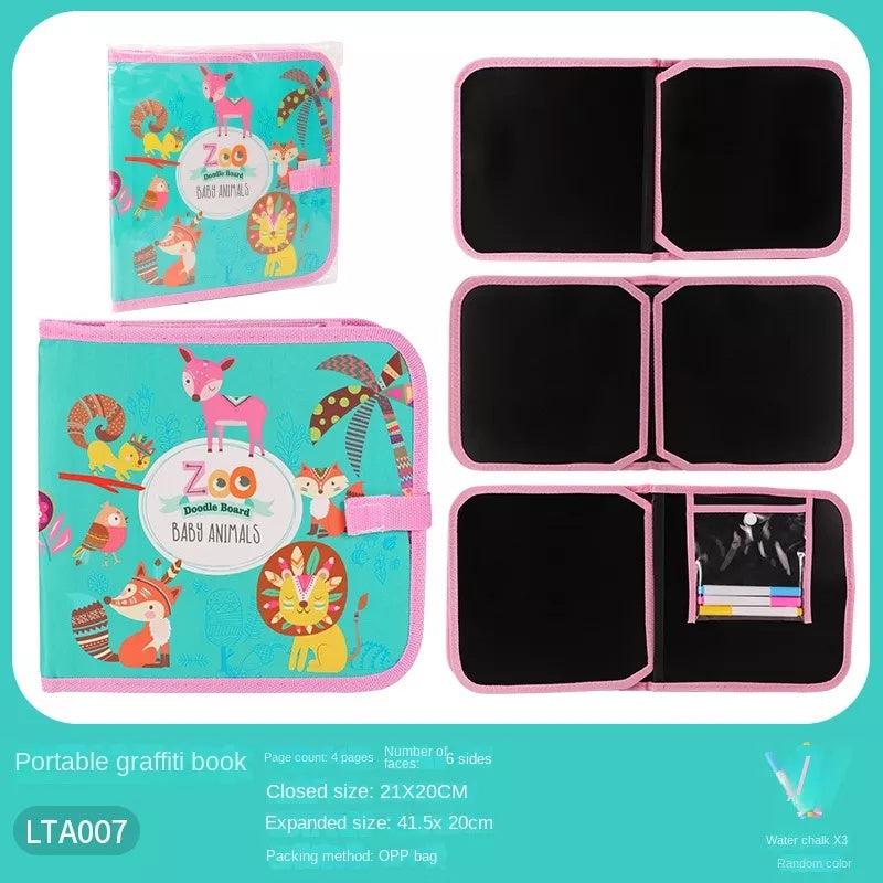 6 Sided Chalk Pen Doodle Drawing Board for Kids