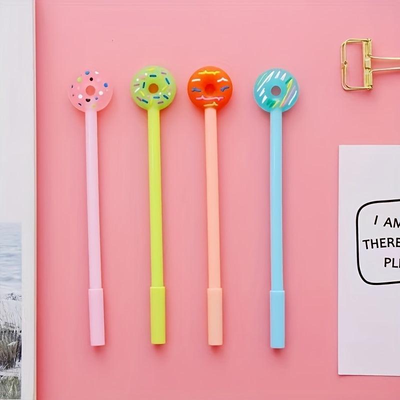 4pcs Donut Gel Pen Creative Water Pen Signature Office Writing Stationery Gift