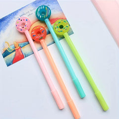 4pcs Donut Gel Pen Creative Water Pen Signature Office Writing Stationery Gift