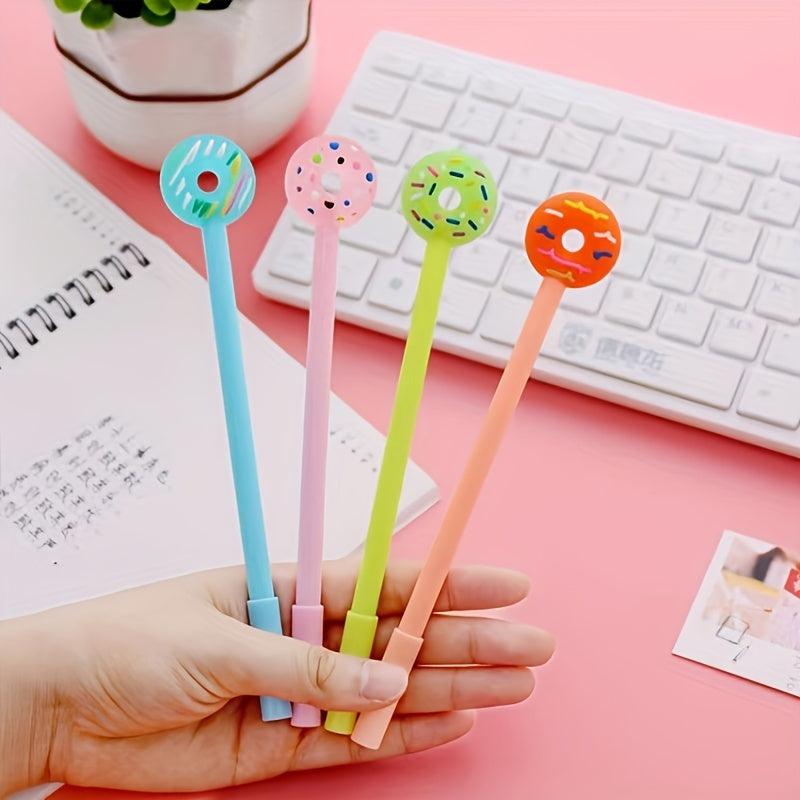 4pcs Donut Gel Pen Creative Water Pen Signature Office Writing Stationery Gift