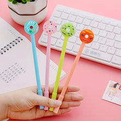 4pcs Donut Gel Pen Creative Water Pen Signature Office Writing Stationery Gift