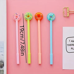 4pcs Donut Gel Pen Creative Water Pen Signature Office Writing Stationery Gift