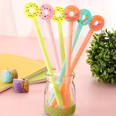 4pcs Donut Gel Pen Creative Water Pen Signature Office Writing Stationery Gift