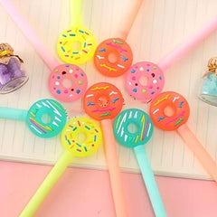 4pcs Donut Gel Pen Creative Water Pen Signature Office Writing Stationery Gift