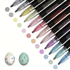 12 Colorful Hand Painted Pens for Sparkling Kids' Artwork