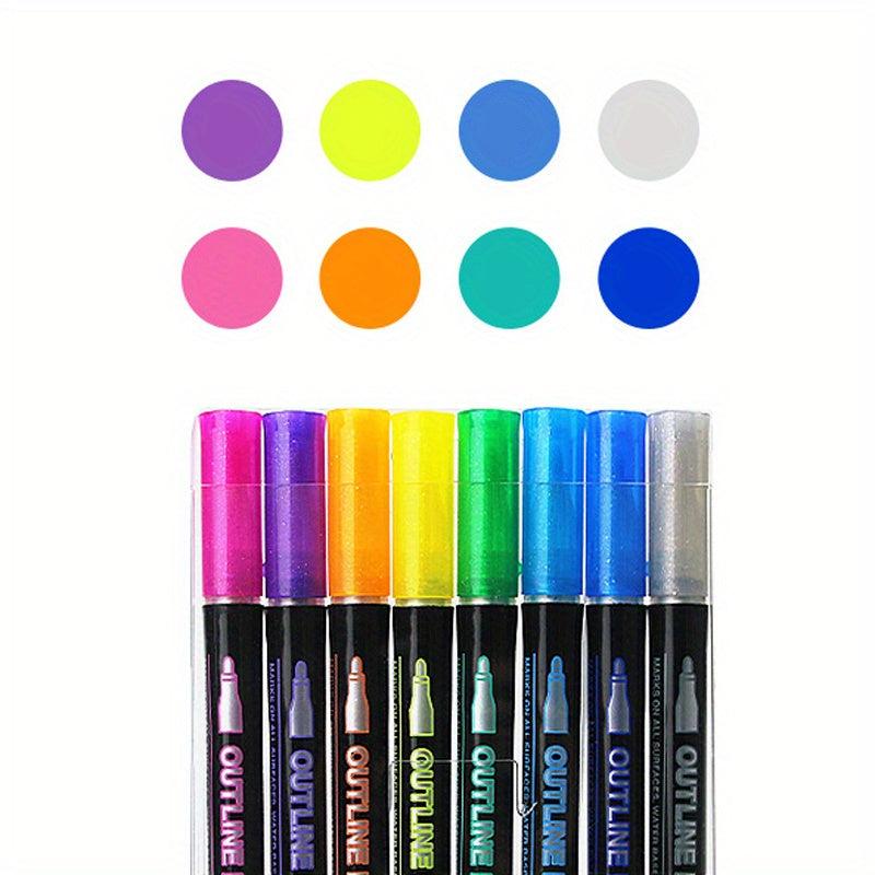12 Colorful Hand Painted Pens for Sparkling Kids' Artwork