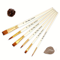6pcs Nylon Hair Paint Brush Set DIY Painting Acrylic Watercolor Wooden Handle