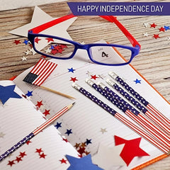 Patriotic Pencils with Erasers - 20 Pcs