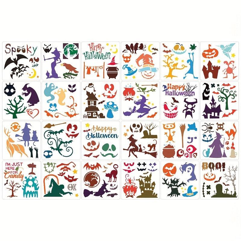 Halloween Painting Template Happy Halloween24 Styles Graffiti Hollow Copy Board