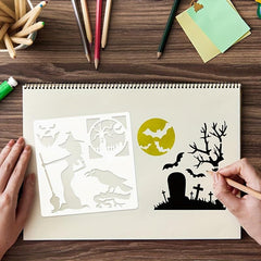 Halloween Painting Template Happy Halloween24 Styles Graffiti Hollow Copy Board