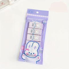 5pcs Cartoon Bagged Rubber Eraser for Kids Art Drawing