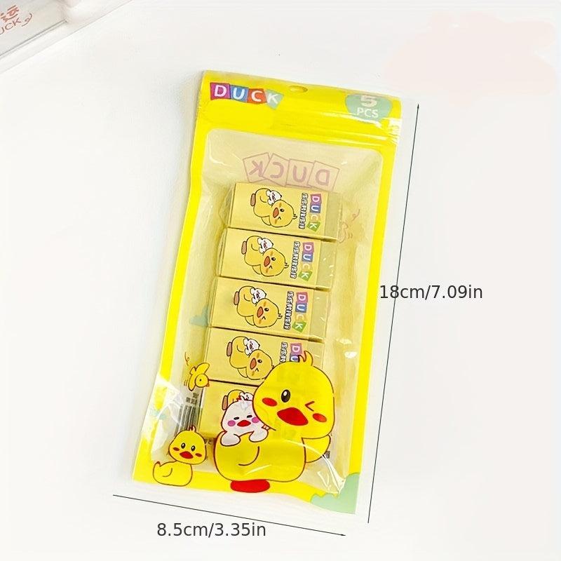 5pcs Cartoon Bagged Rubber Eraser for Kids Art Drawing