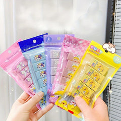 5pcs Cartoon Bagged Rubber Eraser for Kids Art Drawing