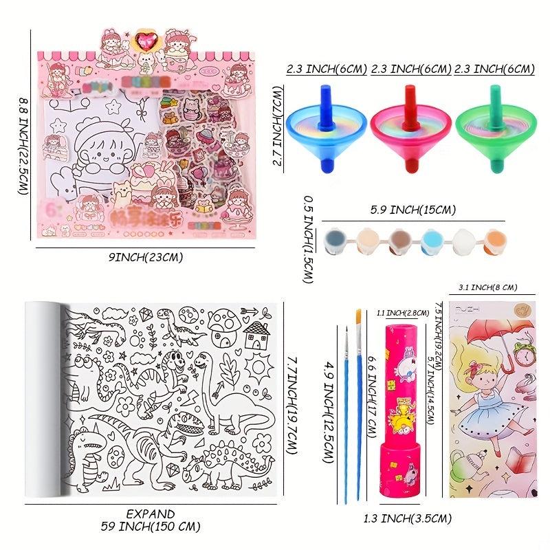 Kids' Art Set with Portable Drawing Painting Roll Box