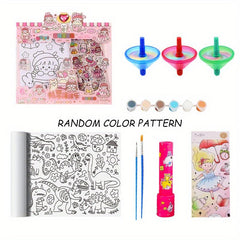 Kids' Art Set with Portable Drawing Painting Roll Box