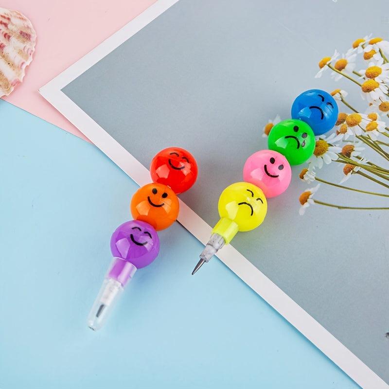 2pcs School Stationery Supplies Gourd-Shaped Pencil & Crayon Set