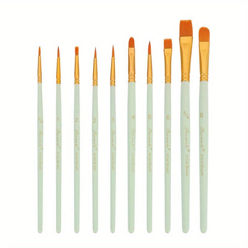 10pcs Painting Nylon Brush Set Art Drawing DIY Gouache Acrylic Brush
