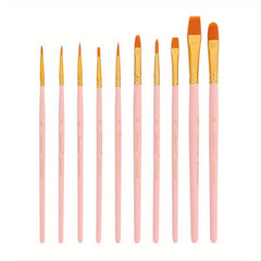 10pcs Painting Nylon Brush Set Art Drawing DIY Gouache Acrylic Brush