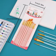 10pcs Painting Nylon Brush Set Art Drawing DIY Gouache Acrylic Brush